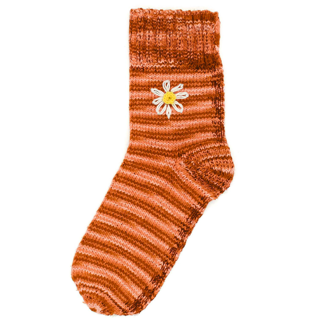 Knitted Cotton Daisy Socks
