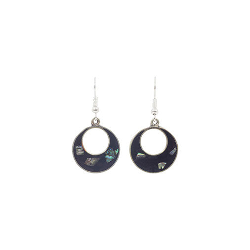 Basilia Black Shell Earrings-Siesta Crafts