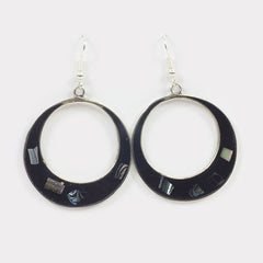 Elena Black Shell Earrings-Siesta Crafts