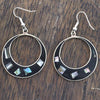 Elena Black Shell Earrings-Siesta Crafts