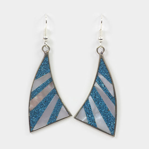 Striped Sail Earrings-Siesta Crafts