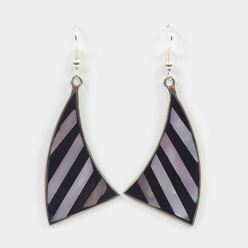 Striped Sail Earrings-Siesta Crafts