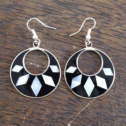 Hilaria Black Earrings-Siesta Crafts
