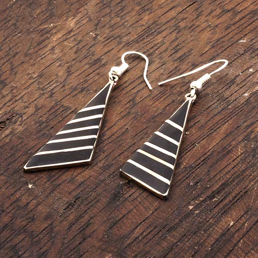 Brunila Triangulo Earrings-Siesta Crafts