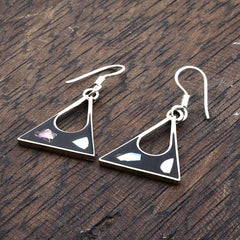 Anita Black Shell Earrings-Siesta Crafts