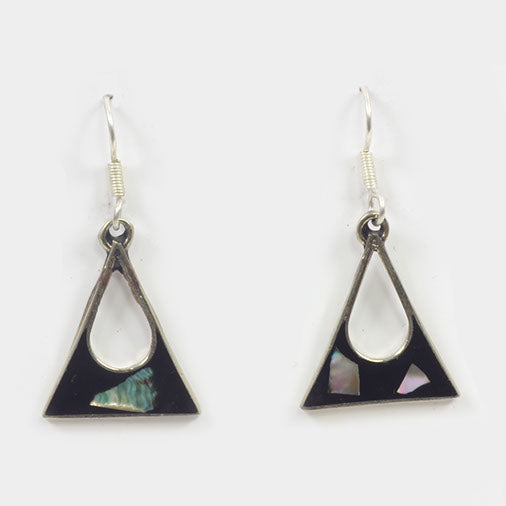 Anita Black Shell Earrings-Siesta Crafts