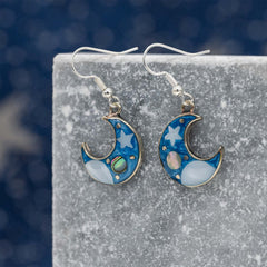 Stellar Crescent Moon Earrings
