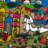 Mexican Scene Bark Painting-Siesta Crafts