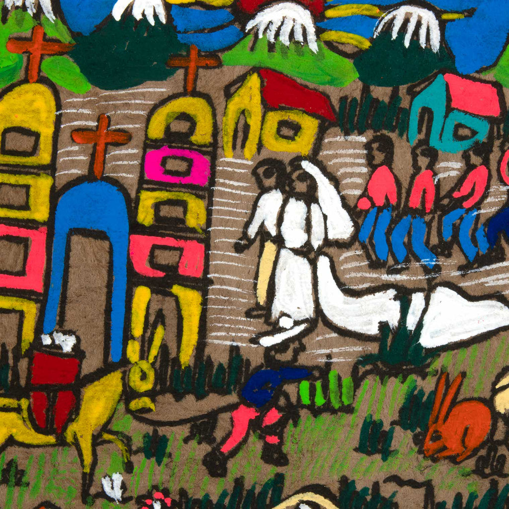 Mexican Scene Bark Painting-Siesta Crafts
