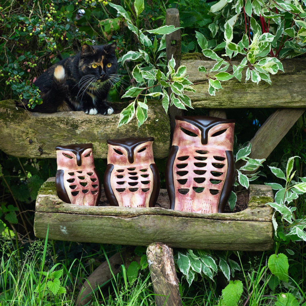 Mexican Ceramic Owl Plaques - Set of Three-Siesta Crafts