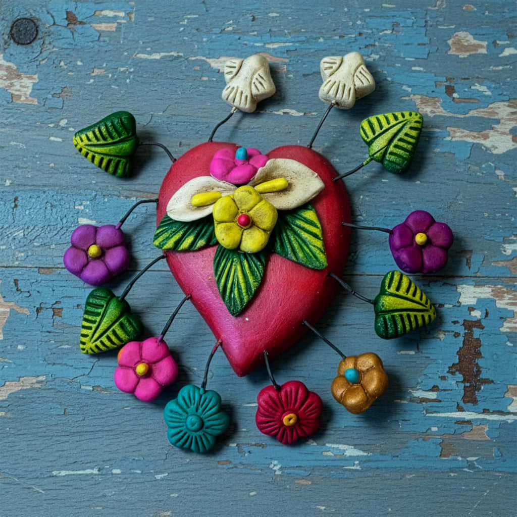 Heart with Flowers and Doves-Siesta Crafts