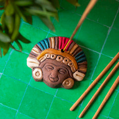 Aztec Maize God Incense Holder Colourful-Siesta Crafts