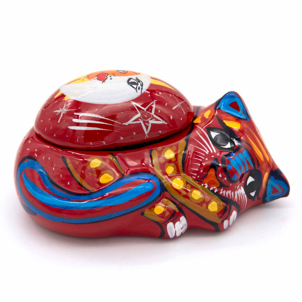 Mexican Painted Cat Trinket Box-Siesta Crafts