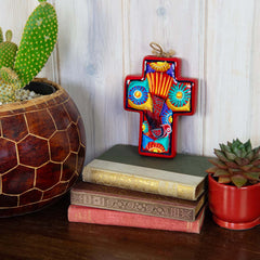 Mexican Painted Bird Block Cross-Siesta Crafts