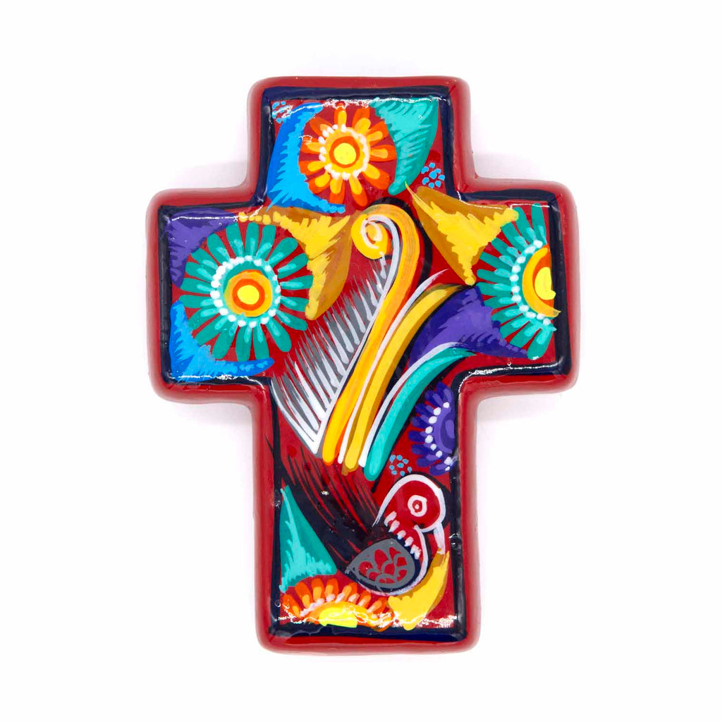 Mexican Painted Bird Block Cross-Siesta Crafts