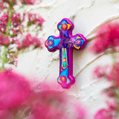 Mexican Painted Ornate Bird Cross-Siesta Crafts