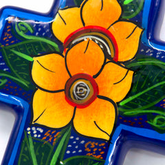 Mexican Painted Sunflower Block Cross-Siesta Crafts