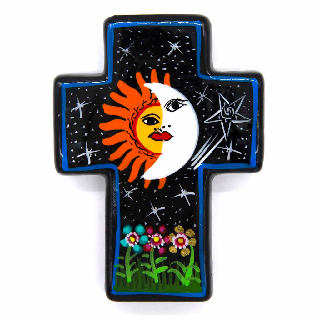 Mexican Painted Eclipse Block Cross-Siesta Crafts