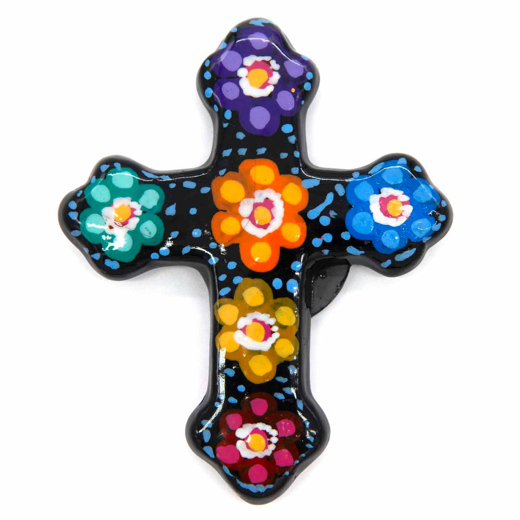 Mexican Painted Magnet Cross-Siesta Crafts