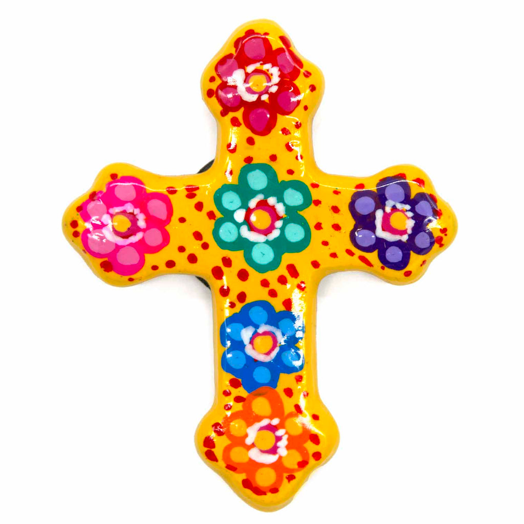 Mexican Painted Magnet Cross-Siesta Crafts