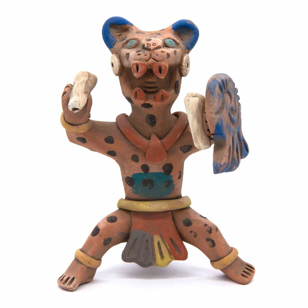 Aztec Jaguar Warrior Statue-Siesta Crafts