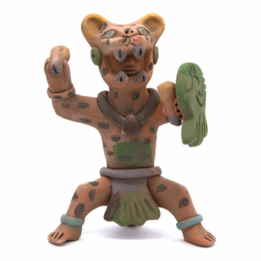 Aztec Jaguar Warrior Statue-Siesta Crafts