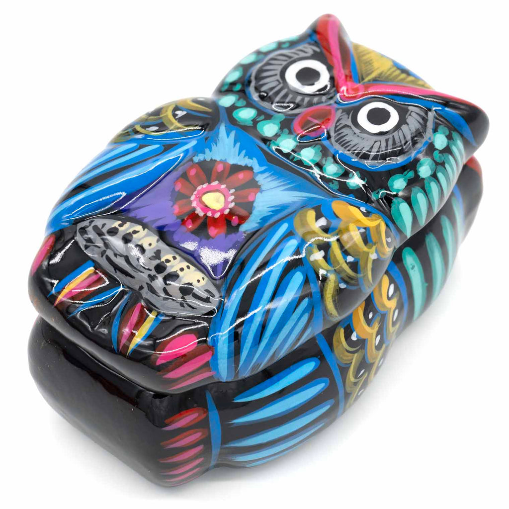 Mexican Painted Owl Trinket Box-Siesta Crafts