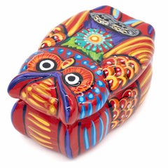 Mexican Painted Owl Trinket Box-Siesta Crafts