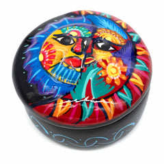 Mexican Painted Sun and Moon Trinket Box-Siesta Crafts