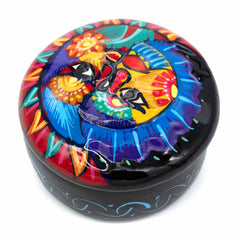 Mexican Painted Sun and Moon Trinket Box-Siesta Crafts