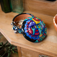Mexican Painted Sun and Moon Trinket Box