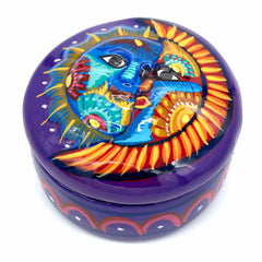 Mexican Painted Sun and Moon Trinket Box-Siesta Crafts