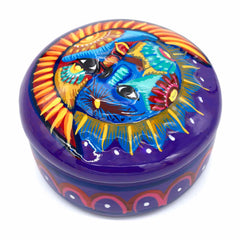Mexican Painted Sun and Moon Trinket Box-Siesta Crafts
