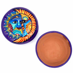 Mexican Painted Sun and Moon Trinket Box-Siesta Crafts