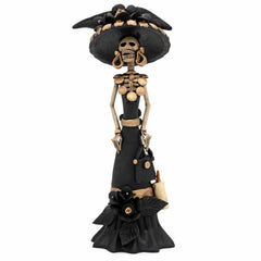 Black Calavera Catrina Ceramic - 30cm-Siesta Crafts