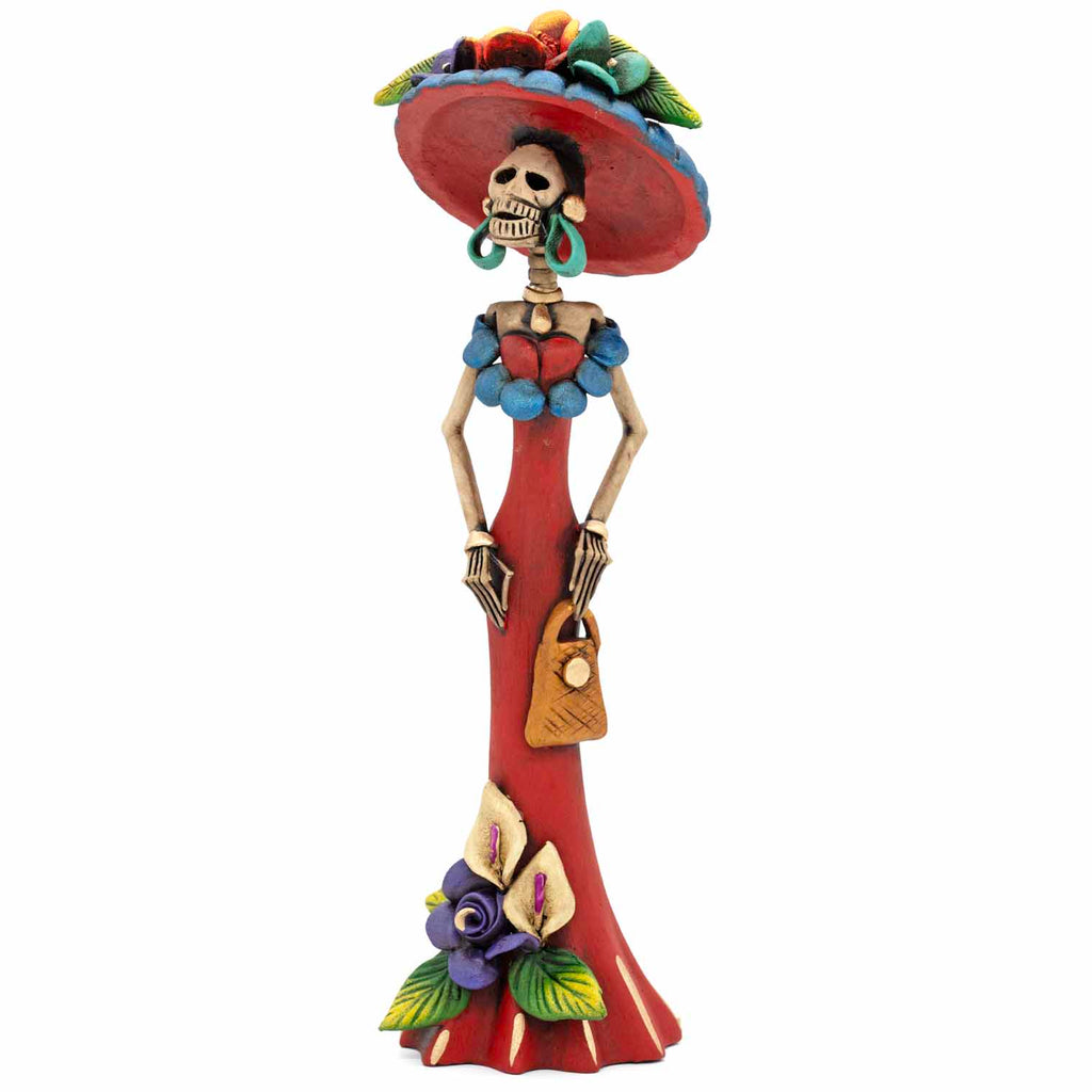 Calavera Catrina Ceramic with Hat - 37cm-Siesta Crafts