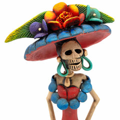Calavera Catrina Ceramic with Hat - 37cm
