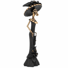 Black Calavera Catrina Ceramic - 32cm-Siesta Crafts