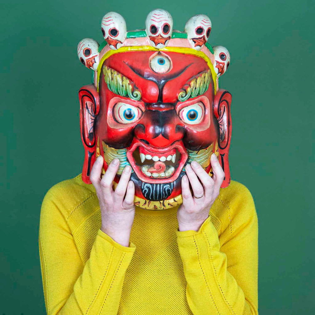 Artisan Red Bhairab Mask No.361-Siesta Crafts