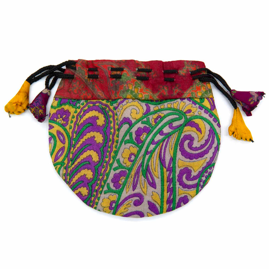 Recycled Sari Drawstring Pouch-Siesta Crafts