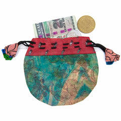 Recycled Sari Drawstring Pouch-Siesta Crafts