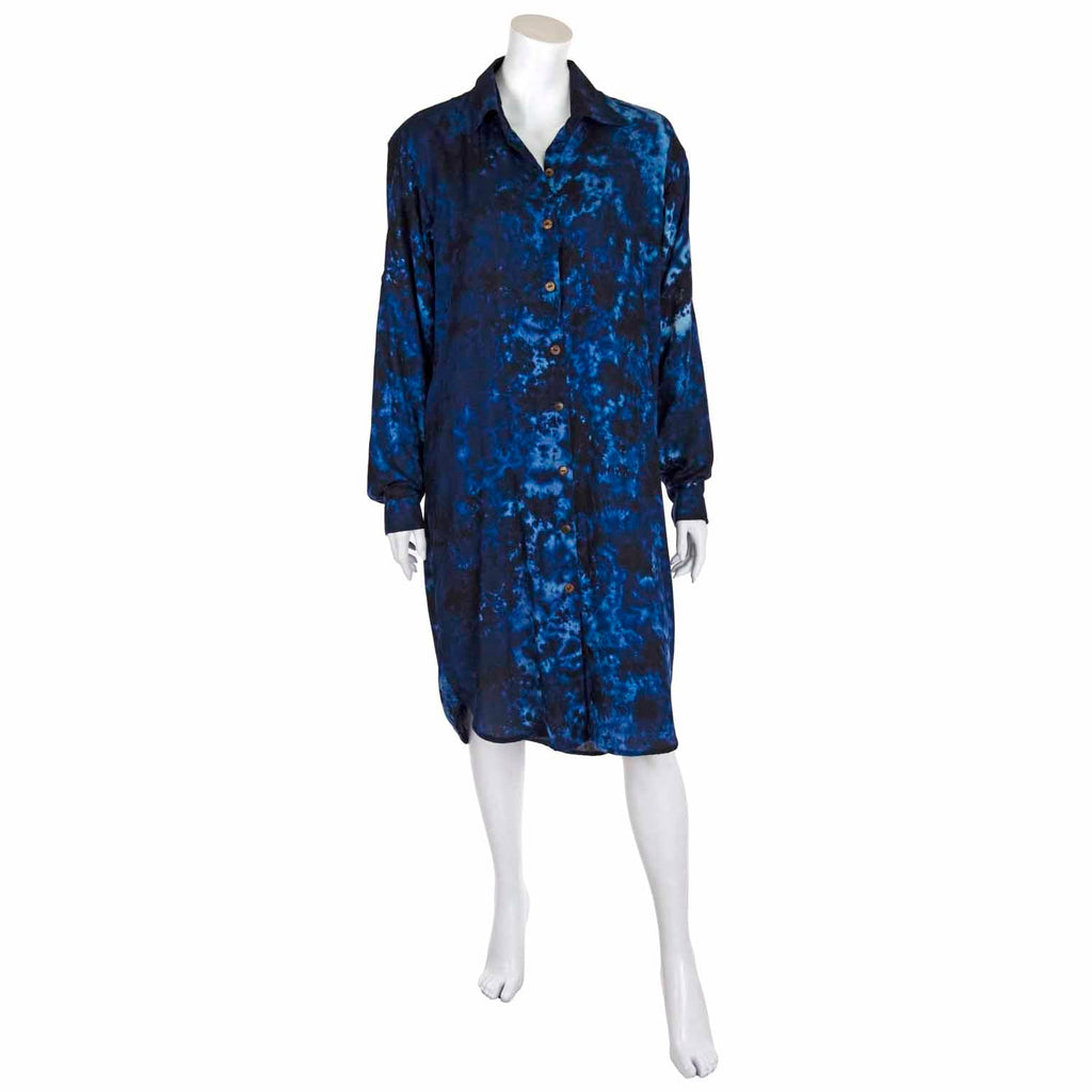 Tonal Tie Dye Shirt Dress-Siesta Crafts