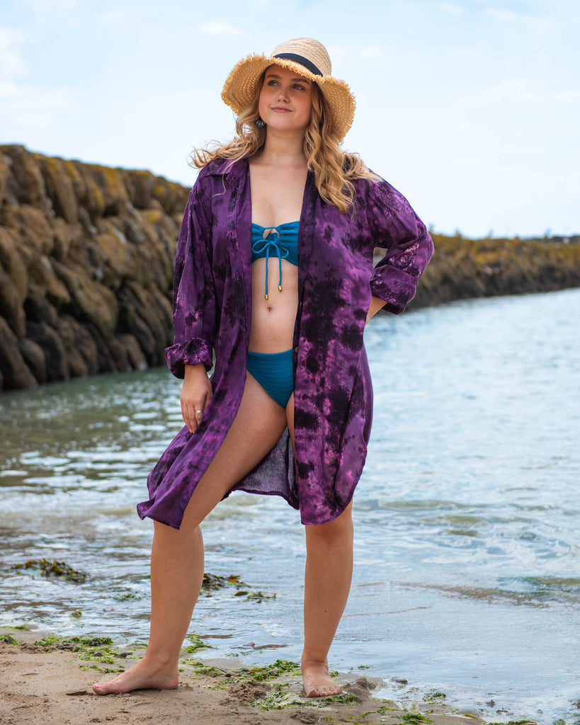 Tonal Tie Dye Shirt Dress-Siesta Crafts
