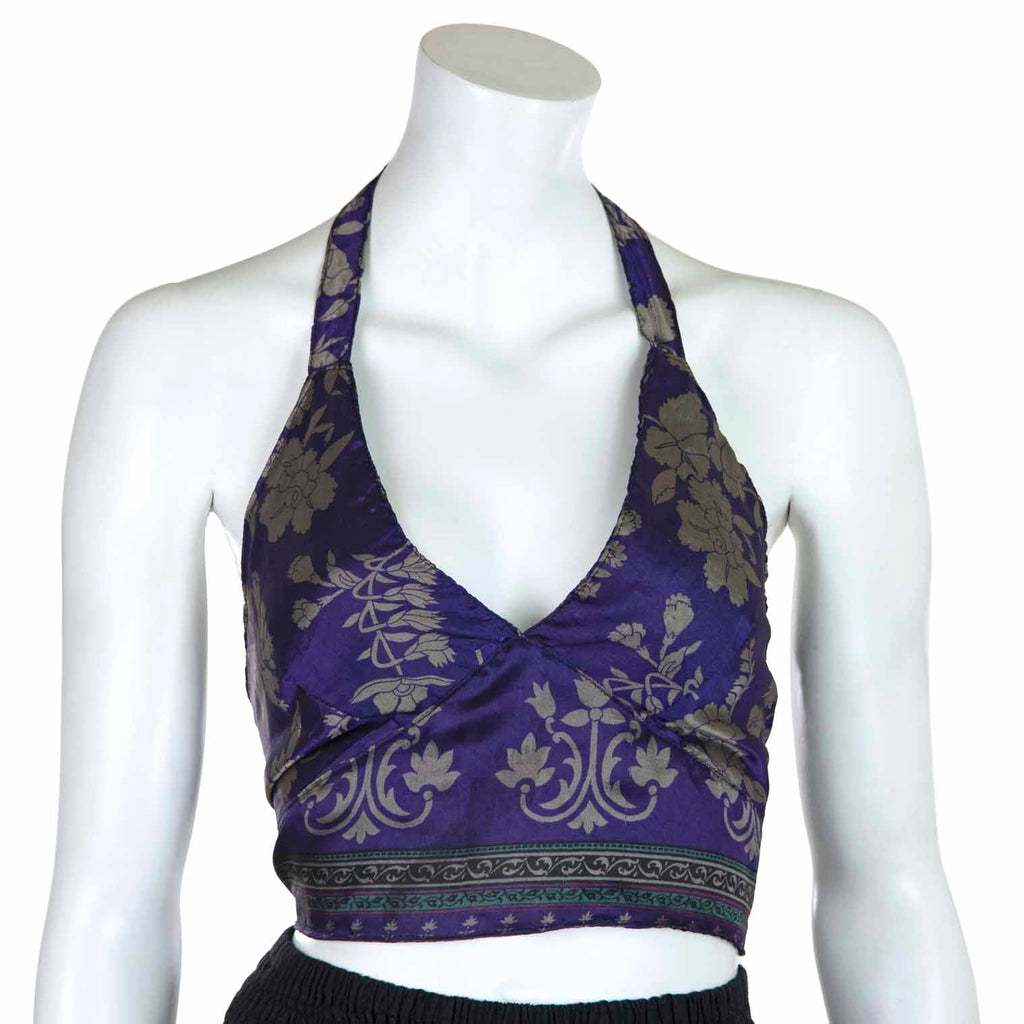 Recycled Sari Bralette Halter Top-Siesta Crafts
