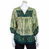 Recycled Sari Puff Sleeve Blouse-Siesta Crafts