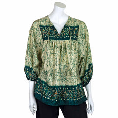 Recycled Sari Puff Sleeve Blouse-Siesta Crafts