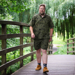 Mushroom Print Combat Shorts