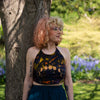 Moon Phases Design Halter Neck Top-Siesta Crafts
