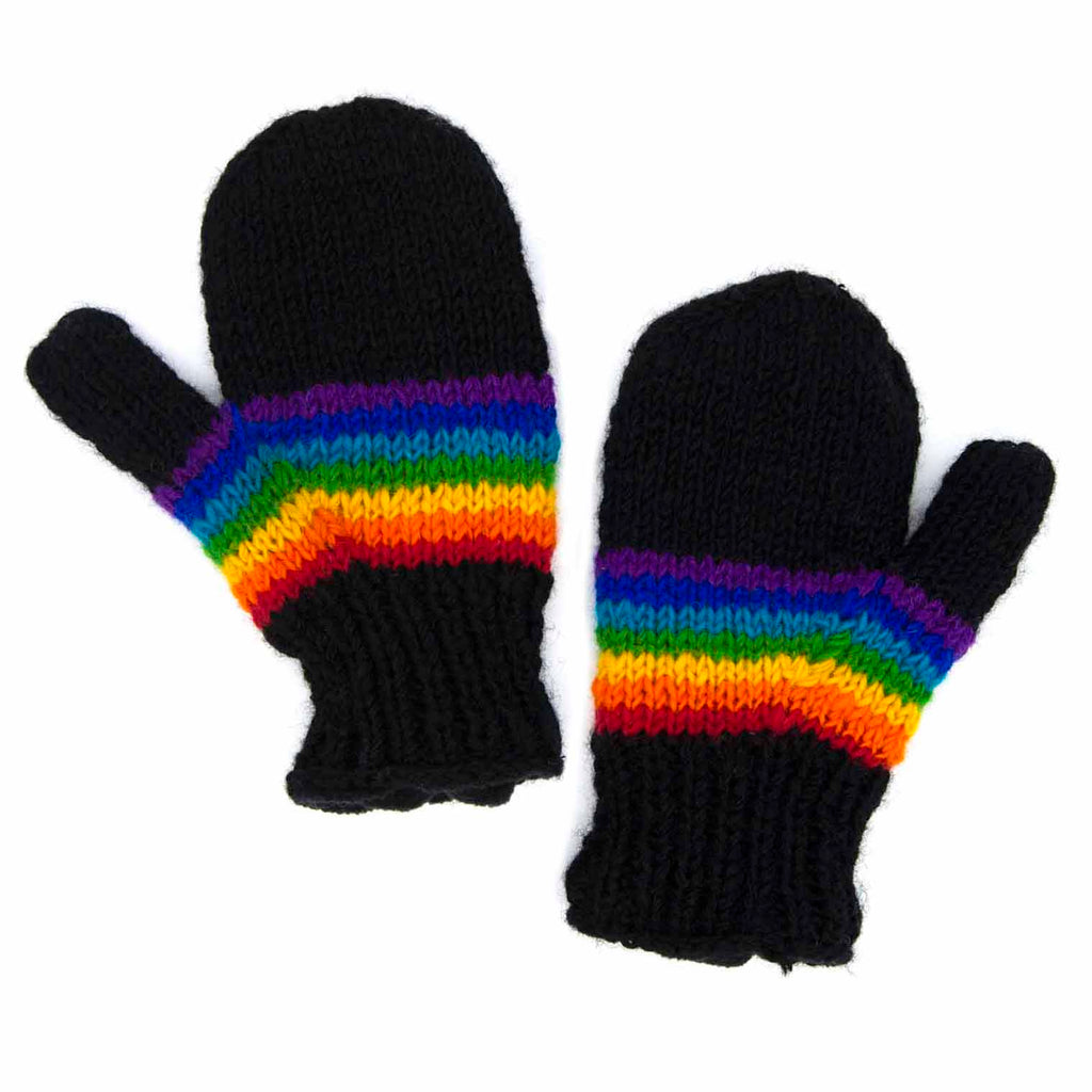 Rainbow Stripe Mittens-Siesta Crafts