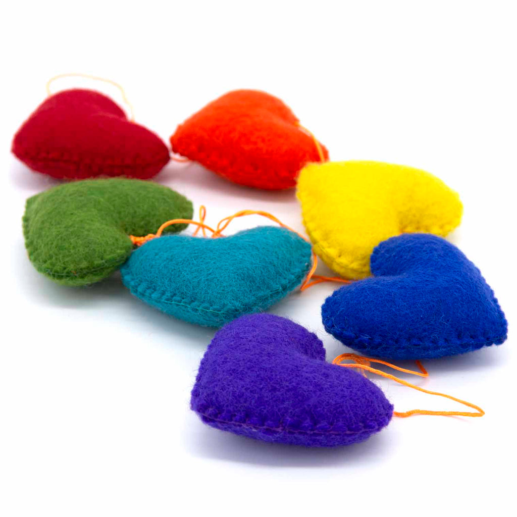 String of Felt Rainbow Hearts-Siesta Crafts